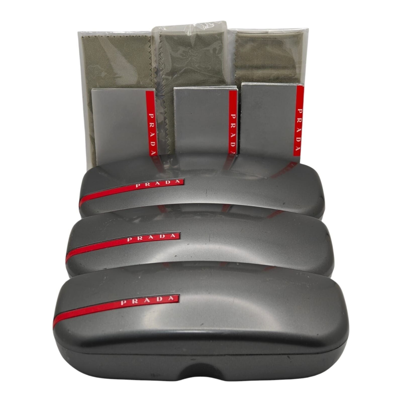 Prada Eyewear Cases Grey - Set of 3 - Authentic Designer Accessories