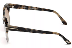 Tom Ford ALISSA FT0608 56G Havana Silver Round Mirror Sunglasses 54-21-140