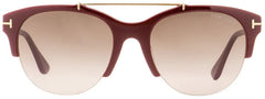 Tom Ford Oval Sunglasses TF517 Adrenne 69T Burgundy/Gold 55mm - Authentic Design