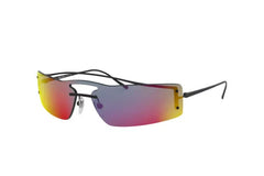 Prada SPR 61V 1AB/9Q1 Sunglasses Black/Grey/Blue/Red Mirror - Authentic Designer