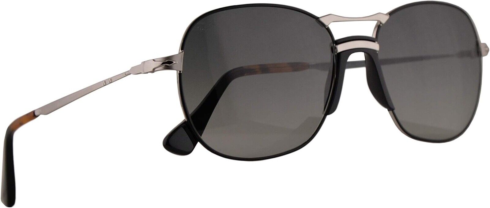 Persol 2449-S Sunglasses Silver Black w/grey Gradient Lens56mm 107471 PO2449S PO