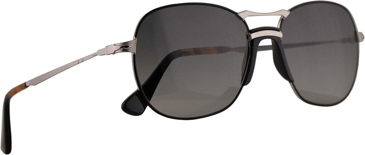 Persol 2449-S Sunglasses Silver Black w/grey Gradient Lens56mm 107471 PO2449S PO