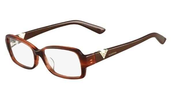 Valentino V2612R Eyeglasses Stripped Brown w/Demo Clear Lens 236 VA V 2612R 52m