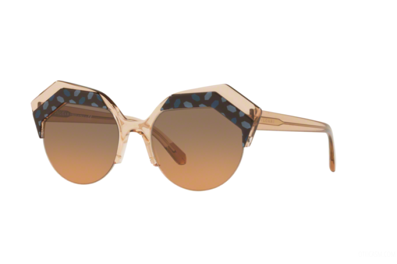 Bvlgari BV8203 Sunglasses Blue Black Brown Orange w/Orange Gradient Lens 544618